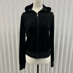 Y2K black velour zip hoodie • MIKK Couture • Juicy style